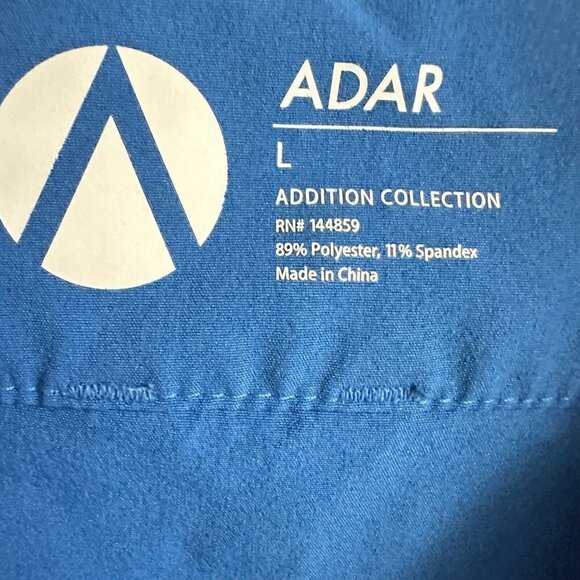 Adar‎ Scrup Top Womens Large Addition Collection Blue Short Sleeve - Picture 3 of 6